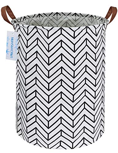 Round Laundry Basket Collapsible Storage Hamper Organizer Geometric Circle - color: Geometric circle
