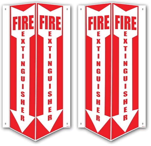 3D Fire Extinguisher Sign, 12"x 4"x 4" Fire Projection Wall Sign, Pre-Drilled Mounting (Pack of 2) - size: 12"x 4"x 4" (Pack of 2)