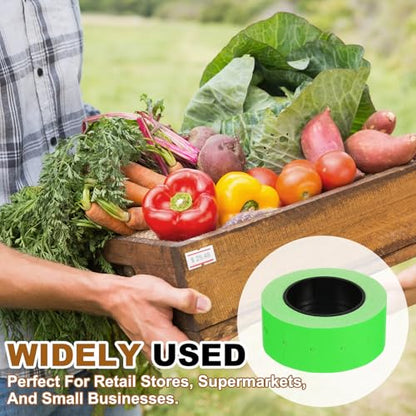 PATIKIL Pricing Labels Price Gun Labels Self-Adhesive 10 Rolls 5000pcs - color: Green