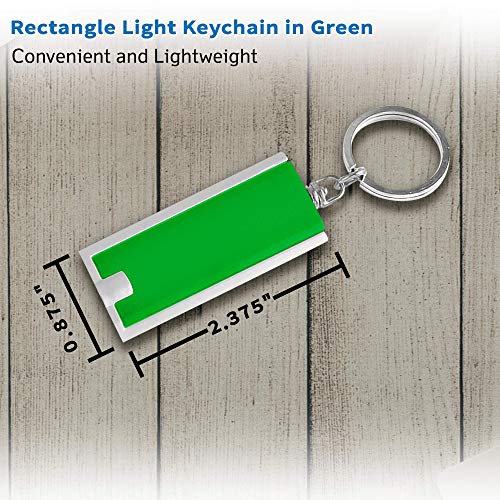 DISCOUNT PROMOS 10 Flashlight Keychains Pack - Rectangle, Plastic - Green - color: Green, size: 10 keychains
