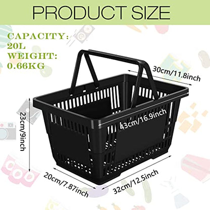 20 Pcs Bulk Shopping Baskets with Handles, Black - color: Black