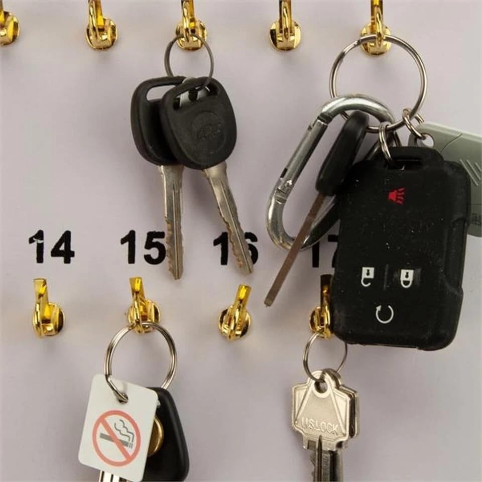 Replacement Metal Key Hooks, Spring Lock for Key Cabinets & Boards, 25 Pack - size: Pack of 25