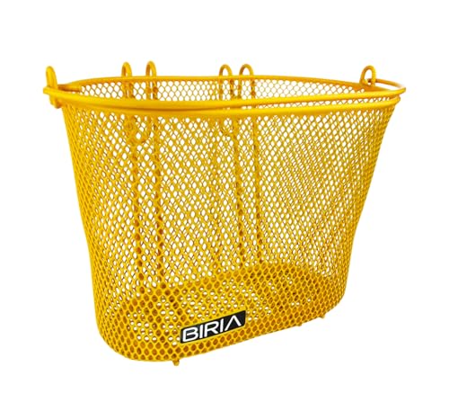 Basket with Hooks, Front, Removable, Wire mesh Small, Kids Bicycle Basket - color: Yellow/Orange
