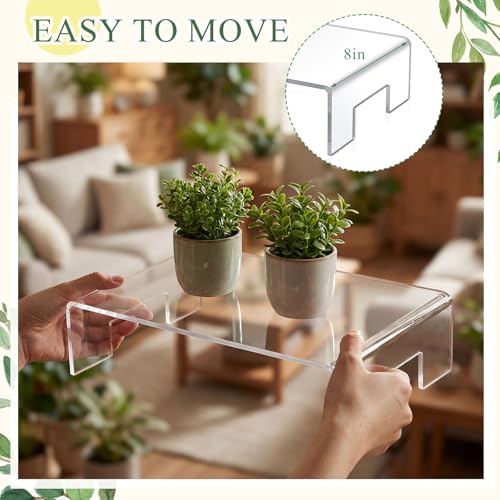 RattanView 2 Pcs 12 x 8 x 3 Inch Large Clear Acrylic Shelf Riser, 5mm Thick - color: Clear, size: 12 x 8 x 3 Inch, 5 mm