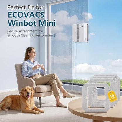 14 Pack Replacement Mop Pads for ECOVACS WINBOT Mini Window Cleaning Robot - size: 14 Pack-Winbot Mini Mop Pads