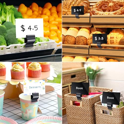 Mlici 14 Pack Sign Holder Clips, Food Label Holders for Deli Trays Display - color: 14 Black Clips