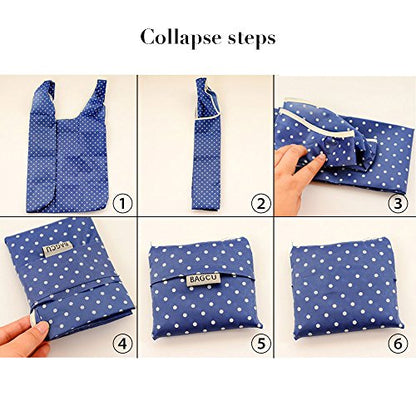 Cloth Tote Bags, Reusable, Foldable, Recycle for Shopping, Fits in Pocket, Eco Friendly for Groceries, Water Resistant, Lightweight, Strong & Durable Large (6Pack)