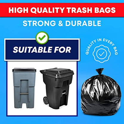 Tasker Contractor Garbage Bags 55 Gallon, 3 Mil Black Contractor Garbage Bag (50 Bags w/Ties) Large 55 Gallon Trash Bags Heavy Duty Liners, Extra Large Trash Liners for Construction, Industrial Bag - size: 50 Count (Pack of 1)
