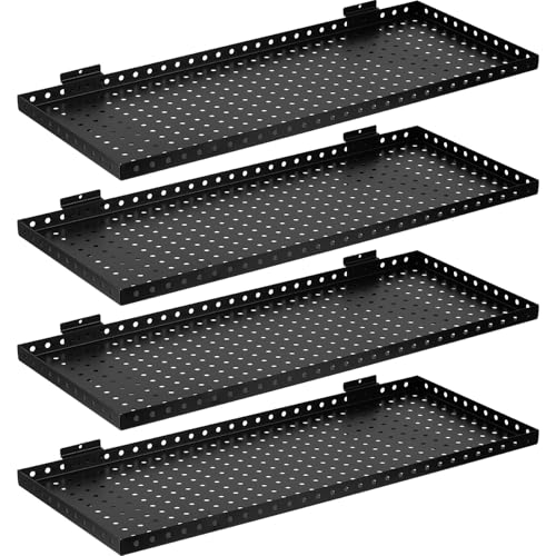 Heavy Duty Slatwall Shelf 30x12Inch, Steel Slatwall Accessories Storage Rack for Garage, Retail, Workshop (4, 30x12Inch) - size: 30x12Inch