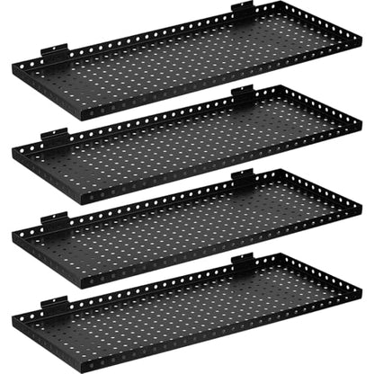 Heavy Duty Slatwall Shelf 30x12Inch, Steel Slatwall Accessories Storage Rack for Garage, Retail, Workshop (4, 30x12Inch) - size: 30x12Inch