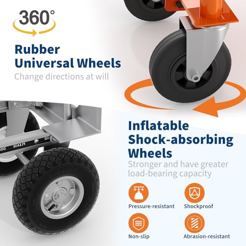Garvee 4 in 1 Convertible Hand Truck, Folding Aluminum Hand Trucks 1000lb, Heavy Duty Dolly with Wheels, Elastic Straps, Portable Hands Truck for Home, Warehouse, Supermarket, Office
