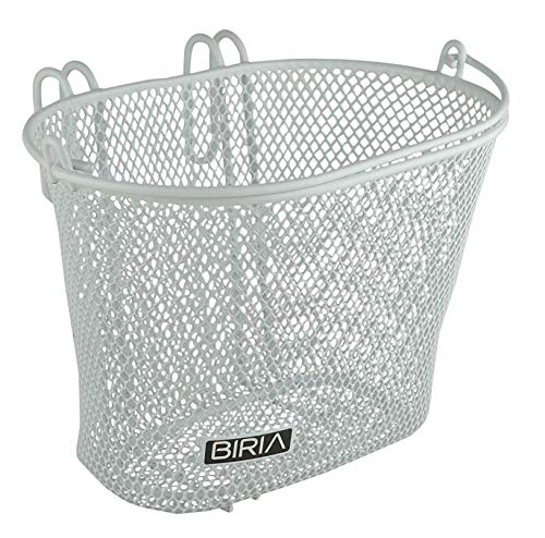 Basket with Hooks, Front, Removable, Wire mesh Small, Kids Bicycle Basket - color: White