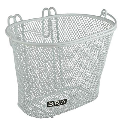 Basket with Hooks, Front, Removable, Wire mesh Small, Kids Bicycle Basket - color: White