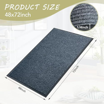 Front Door Mat, 4'x6'Indoor Outdoor Welcome Commercial Floor Mats - size: 48"x72"