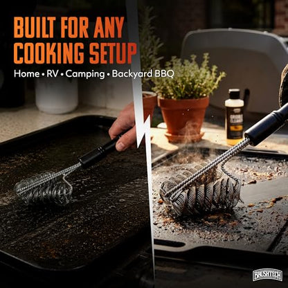 BRUSHTECH XL Griddle Brush - Bristle-Free, Stainless Steel (Black/Metal) - style: XL Griddle