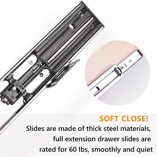 Mulush 13”W x 21”D x 3”H Soft Close Slide Out Wood Drawer Organizer for Kitchen, (Cabinet Opening Width>14.5 inches for Bottom Assembly, Width= 14 inches for Side Assembly) - size: 13"W x 21"D