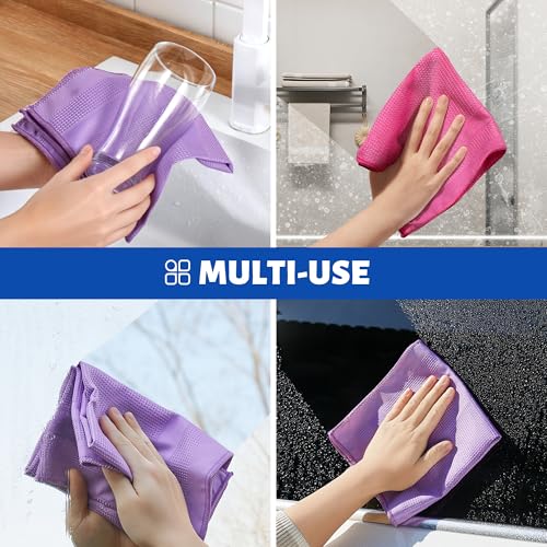 JOYMOOP Microfiber Cleaning Cloth, 5 Piece Set, Extra Large, Multi Color - color: T