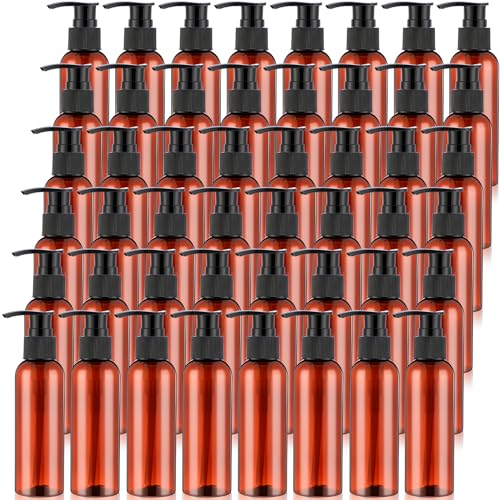 Nuenen 48 Pcs 4oz/120ml Lotion Bottles with Pump, Black and Brown - color: Black and Brown