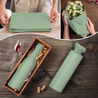 100 Sheets Sage Green Tissue Paper 14 x 20 Inches Sage Green Wrapping Paper Bulk for Weddings Birthday DIY Project Christmas - color: Sage Green, size: 14x20 Inch (Pack of 100)