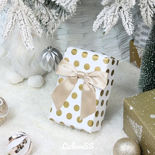 Champagne Gold Satin Ribbon Twist Tie Bows 5 Inch 36 Pack - color: Champagne