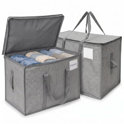 DURASACK Collapsible 26-Gallon Storage Bags – Tear-Resistant, Moisture-Resistant, Foldable Home Organization Bags – Charcoal, Pack of 2 - color: Charcoal