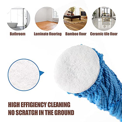 Eyliden Mop with 2 Reusable Microfiber Heads, Easy Wringing Twist Mop - color: Blue