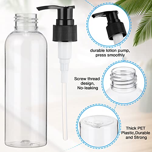 Nuenen 48 Pcs 4oz/120ml Lotion Bottles with Pump, Black and White Clear - color: Black and White Clear