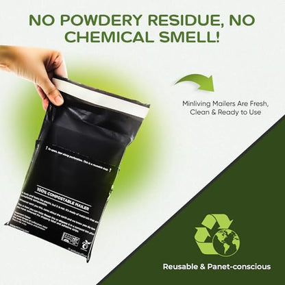 Biodegradable Poly Mailers 6x9, Compostable Shipping Bags 50pk - size: S, 50 Pack