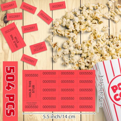 Kosiz 15 Bid 504 Raffle Ticket Sheets Chinese Auction Tickets, Red - color: Red, size: 15 Bid