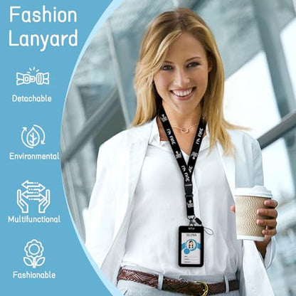 Lanyard, Id Badge Holder，Teacher Card Retractable Reel, Skeleton - color: Skull Fine