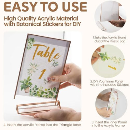 4x6 Acrylic Sign Holders, 6 Pack Gold Picture Frames for Table Number Signs - color: Gold, size: 6 PACK 4 x 6 Inch