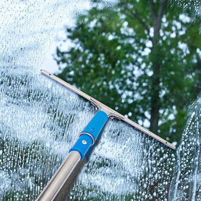 Window Squeegee with Scrubber Kit for Home Glasses Cleaning, 6 Ft Long - size: 6 Ft