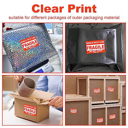 4" x 6" Fragile Stickers for Shipping, Handle with Care Fragile Labels, Strong Adhesive for Moving, Thank You Warning Packing Shipping Label Stickers [500 Labels/1 Roll] - size: 4" x 6"