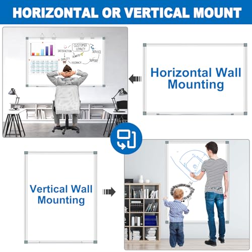 Magnetic White Board Dry Erase Whiteboard for Wall 60"x48" (2pcs) Aluminum Frame Hanging White Boards for Presentation, Teaching, Memo, Display - size: 60"x48"(2pcs)