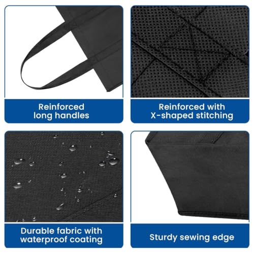 Reusable Grocery Shopping Bags 10 Pack Large Foldable Tote Bags Bulk - color: Plaid: Black,grey
