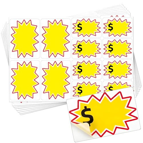 Garage Sale Stickers 2x3&3x4in 240 Pcs Removable Adhesive Price Tag Labels - size: 2x3/3x4