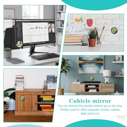 4PCS Office Cubicle Mirrors, 2.3" Adjustable See Behind You Mirror