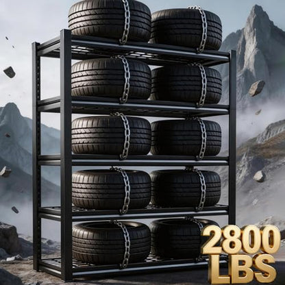 72H Storage Shelves Heavy Duty,2800 LBS Garage Storage Shelves,5-Tier Adjustable Metal Shelving,for Garage,Warehouse,Basement,Pantry,16"x35.5"x72" - size: 72" H x 36" W x 16.1" D