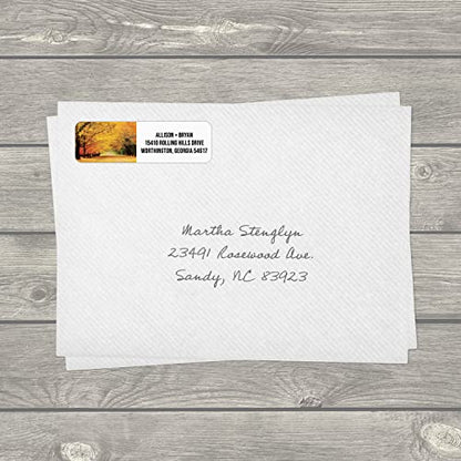 Scenic Landscape Rolled Address Labels / 250 Personalized Return Address Labels/Designer Address Stickers in Elegant Plastic Dispenser - size: 250 Labels, style: Scenic Landscape