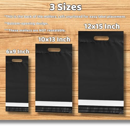 Donyson Black Poly Mailers with Handle, 10x13, 100 Pack, Shipping Bags - color: Black, size: 10x13 (100 Pack)