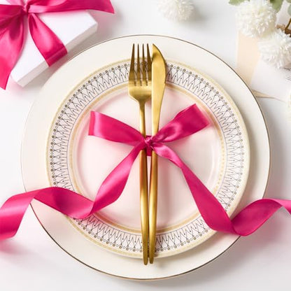 Hot Pink Satin Ribbon, 1 Inch, 50 Yards - color: hot pink