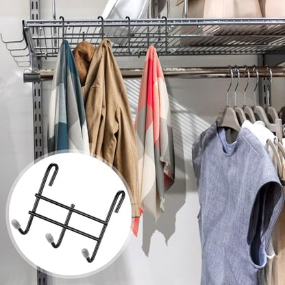 Teenyyou 6 Pack 3 Hook Attachment for Wire Shelving, Black - color: Black