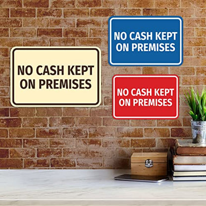 Signs ByLITA Classic Framed No Cash Kept on Premises Sign (Blue) - Small - color: Blue, size: Small (4" x 6")