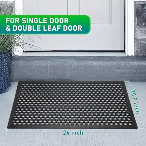 BEHERO Rubber Outdoor Mat 36" x 24" Anti Fatigue Waterproof Non-Slip - color: Black(drainage), size: 2' x 3' (Rectangular)