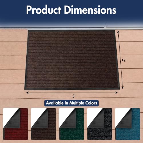 Notrax 109 Industrial Door Mat, 2' x 3' Brown, Made in the USA - color: Brown, size: 2' x 3' (Rectangular)