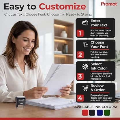 Promot 4-Line Custom Stamp- Personalized Name & Address Stamp (Medium) - size: Medium