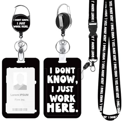 Funny Work Lanyard with ID Badge Holder and Retractable Badge Reel - color: Work Humor