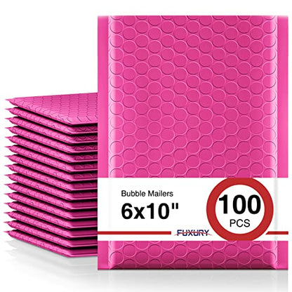 Fuxury Bubble Mailers 6x10" 100 Pack Pink Thick Padded Envelopes - color: Pink, size: 6×10" 100PC