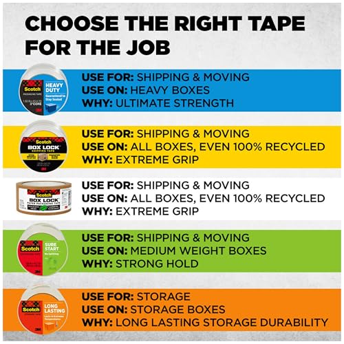 Scotch Heavy Duty Packing Tape Refill, 1.88 in x 54.6 yd, 12 Rolls - size: 12 Rolls