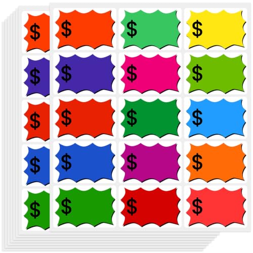 900 Pcs Removable Garage Sale Stickers, No-Residue Yard Sale Price Stickers with Space to Write, Rummage Sale Price Tag Stickers for Garage Sales Supplies, Flea Markets, Retail, Small Business - color: 15 Color